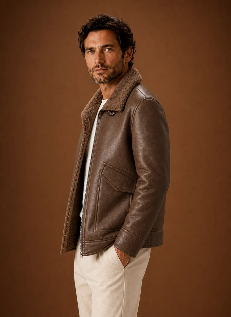 Men's Tailored Winter Overcoat with Structured Collar 1