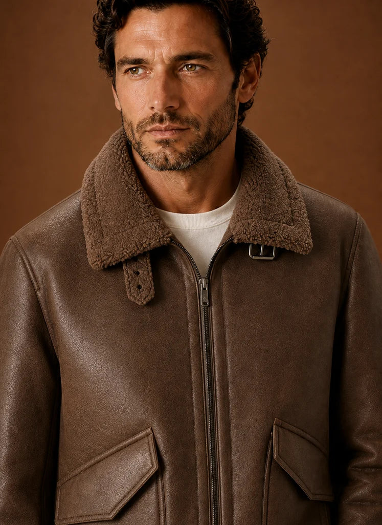 Men's Tailored Winter Overcoat with Structured Collar 2