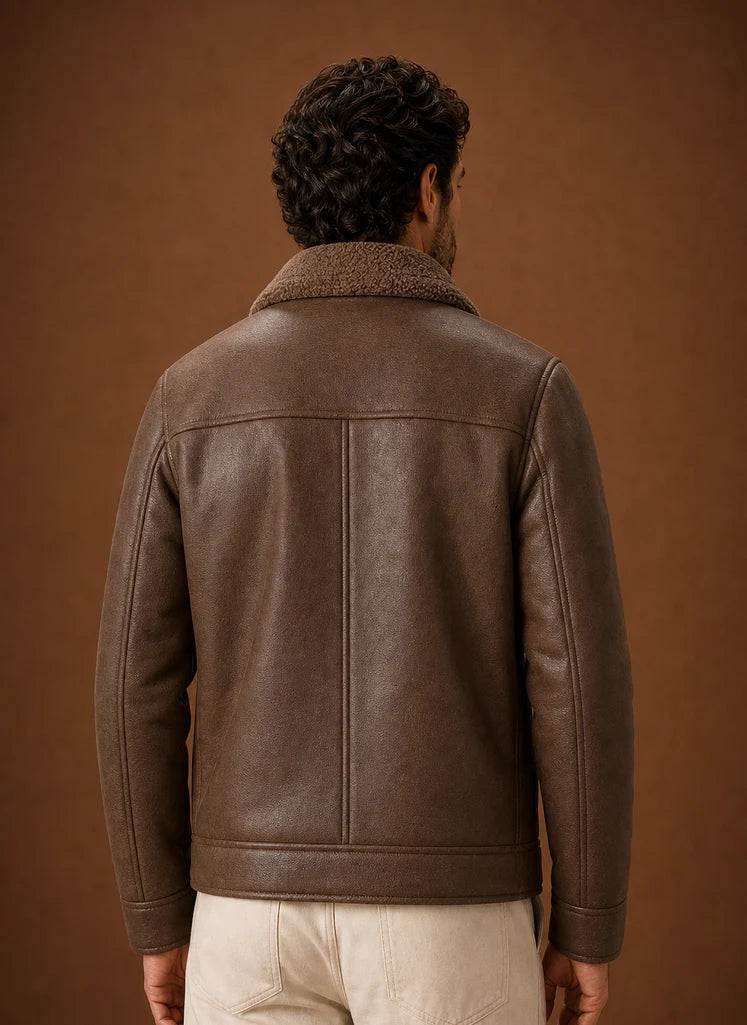 Men's Tailored Winter Overcoat with Structured Collar 3