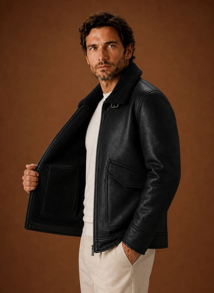 Men's Tailored Winter Overcoat with Structured Collar 5