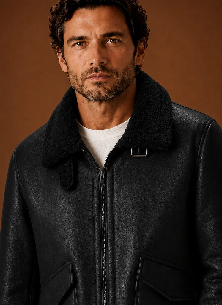 Men's Tailored Winter Overcoat with Structured Collar 6