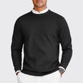 Men's Textured Crewneck Sweater with Ribbed Trim 0