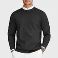 Men's Textured Knit Crewneck Sweater with Ribbed Trim 0
