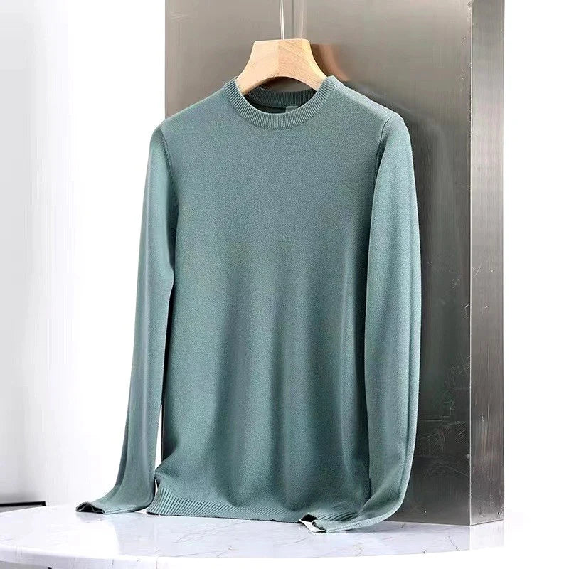 Men's Wool-Blend Crewneck Ribbed Pullover Sweater 5