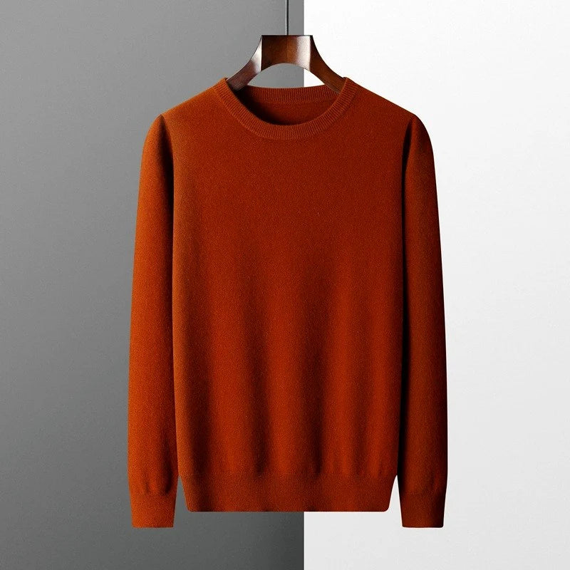 Men's Wool-Blend Crewneck Ribbed Pullover Sweater 6