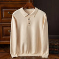 Men's Wool Blend Long Sleeve Polo Shirt 0