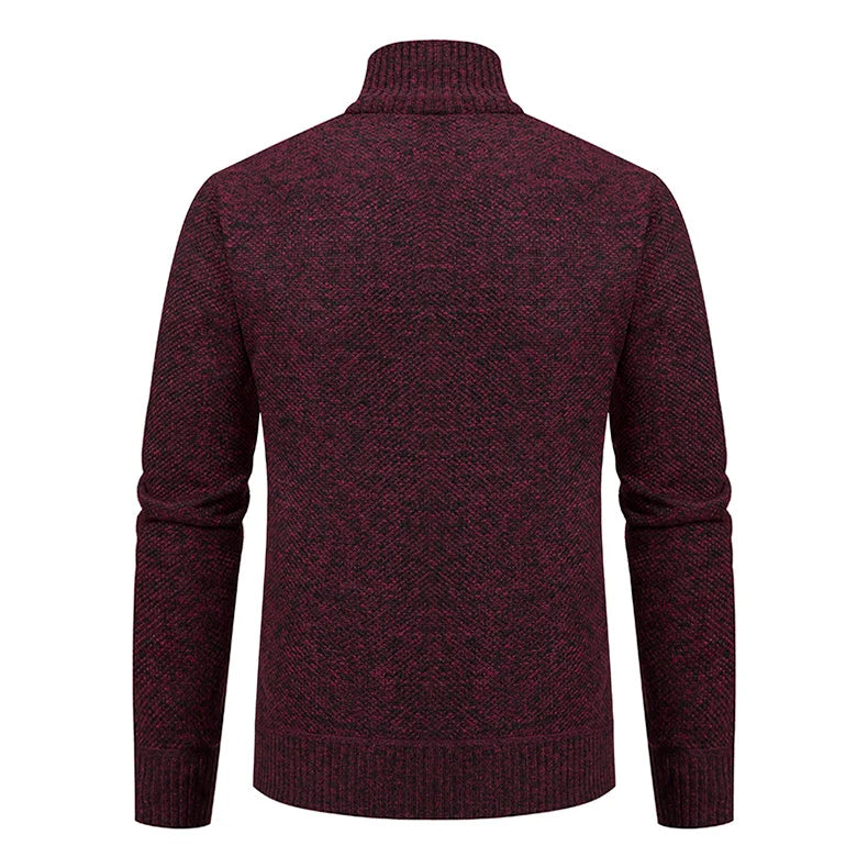 Men's Zip-Up Cardigan with Stand-Up Collar for Smart-Casual Wear 6