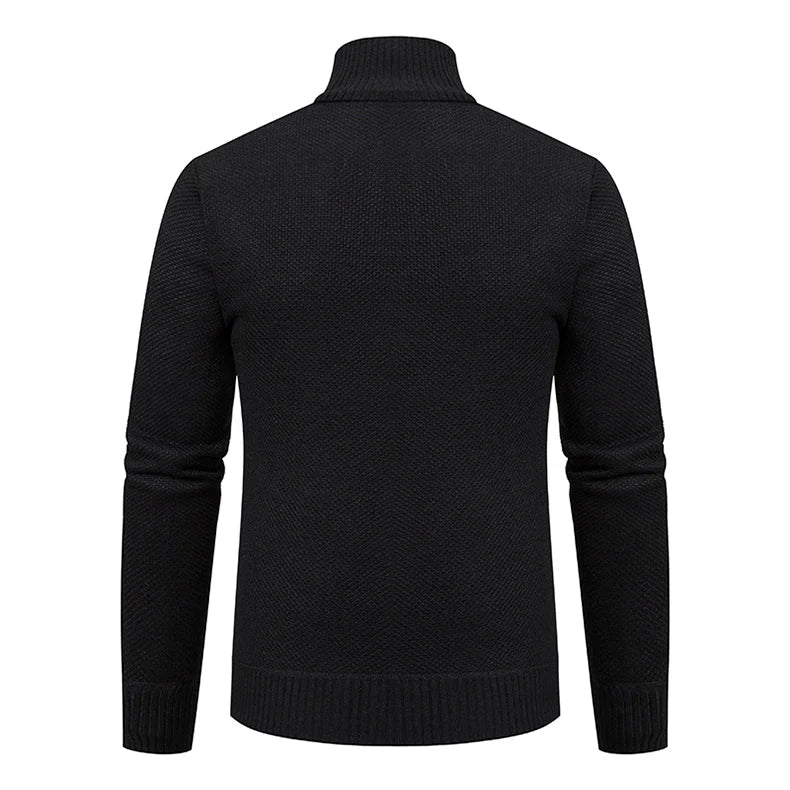 Men's Zip-Up Cardigan with Stand-Up Collar for Smart-Casual Wear 7
