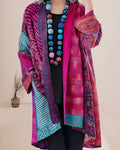 Oversized Boho Patchwork Cardigan with Wide Sleeves 0