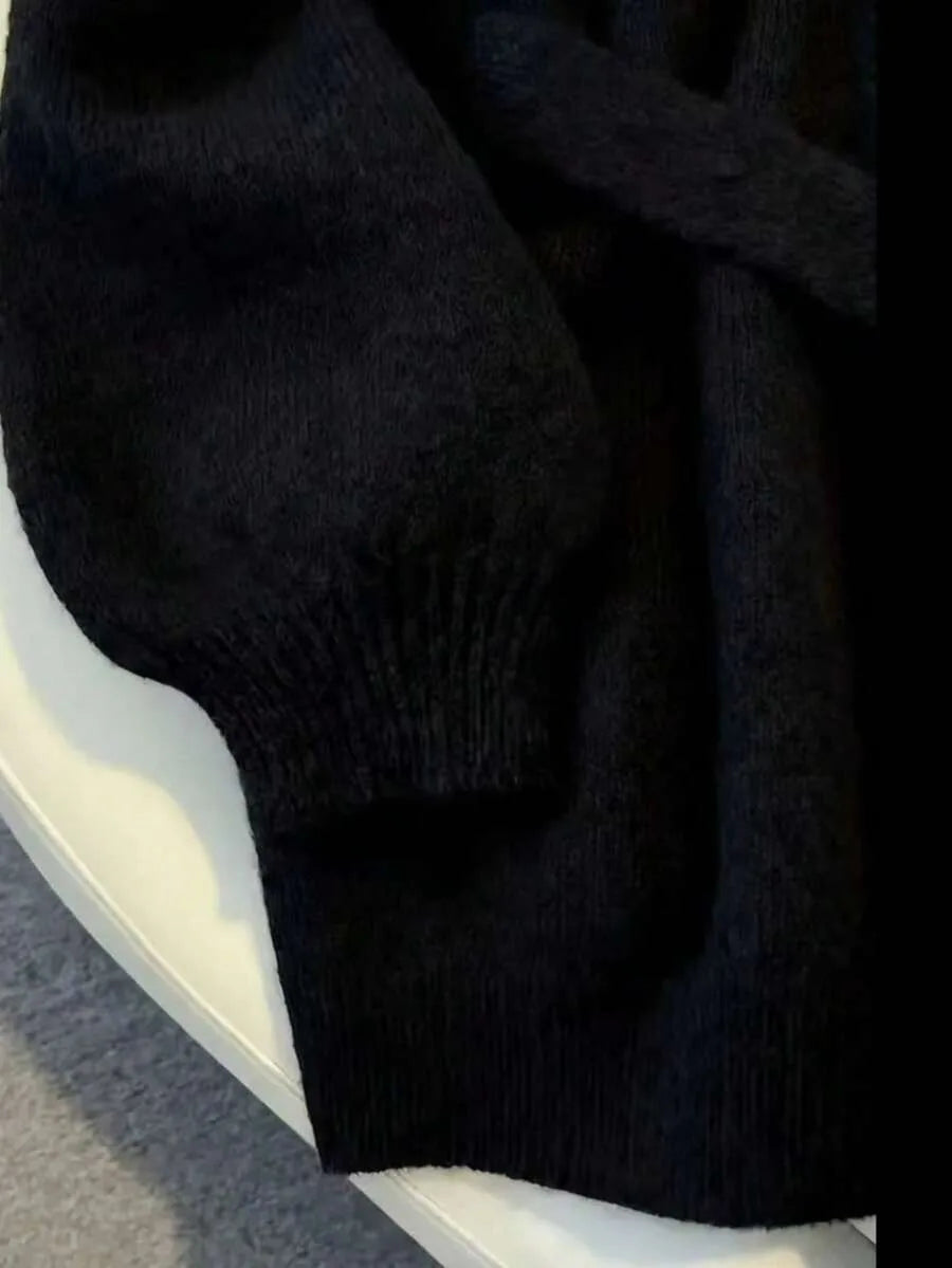Oversized Knit Cardigan with Waist Belt and Ribbed Cuffs 6