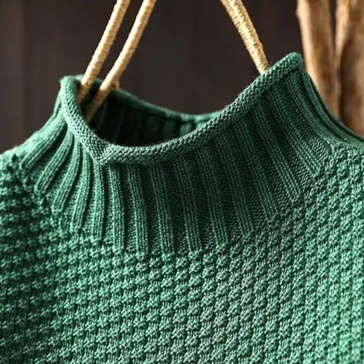 Relaxed Fit Textured Knit Sweater with Ribbed Collar 6