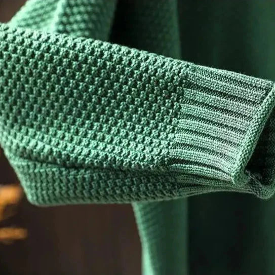 Relaxed Fit Textured Knit Sweater with Ribbed Collar 7