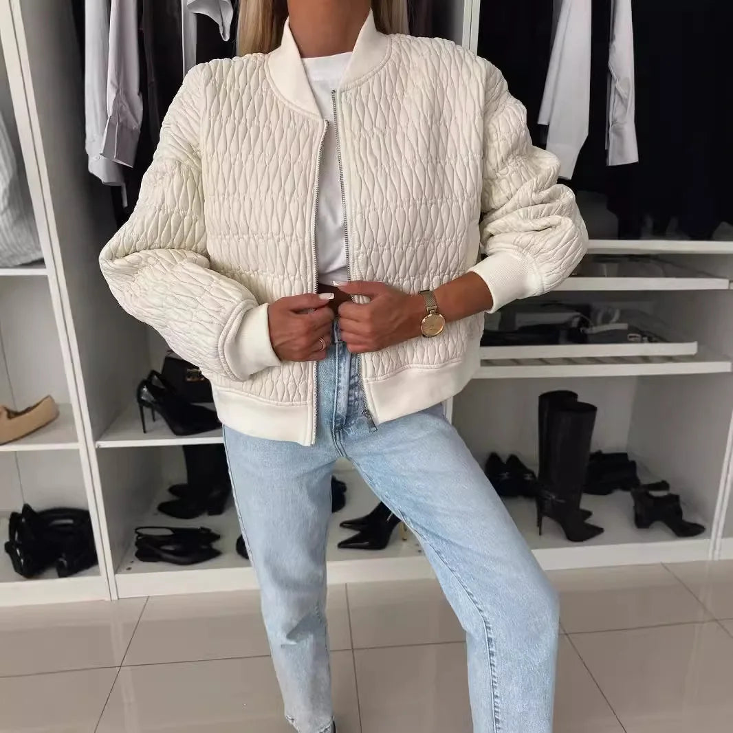 Zip-Front Quilted Jacket