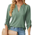 V-Neck Textured Blouse