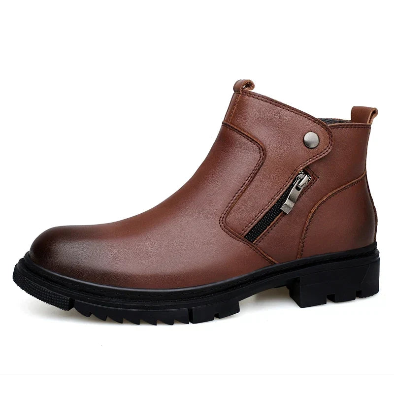 Side-Zip Leather Boots with Cushioned Insole and Grippy Outsole 5
