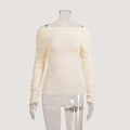 Slim Fit Off-Shoulder Sweater with Lightweight Fabric for Women 0