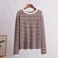Striped Round Neck Women's Sweater in Soft, Comfortable Fabric 0