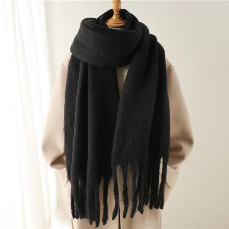 Thick Cashmere Scarf for Women with Tassels - Versatile Wrap Shawl 0