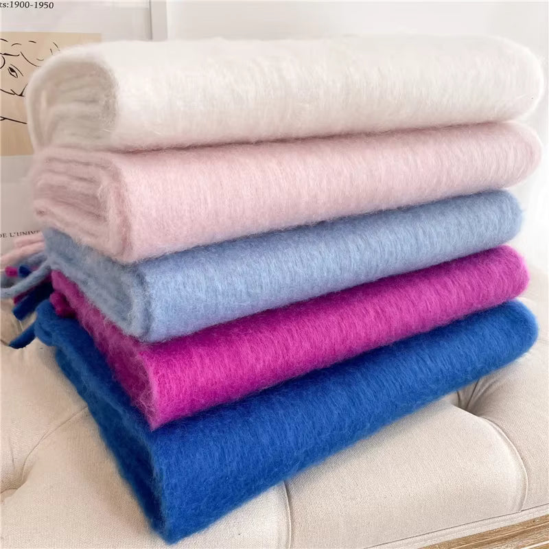 Thick Cashmere Scarf for Women with Tassels - Versatile Wrap Shawl 1