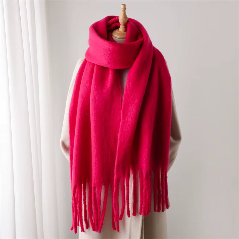 Thick Cashmere Scarf for Women with Tassels - Versatile Wrap Shawl 10