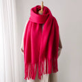 Thick Cashmere Scarf for Women with Tassels - Versatile Wrap Shawl 10