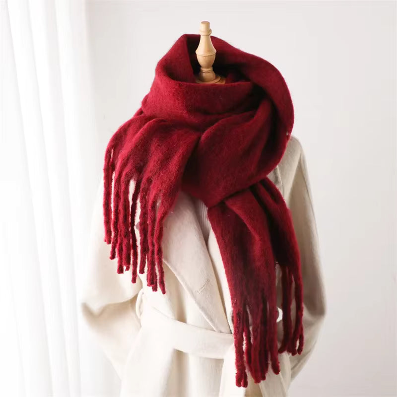 Thick Cashmere Scarf for Women with Tassels - Versatile Wrap Shawl 11