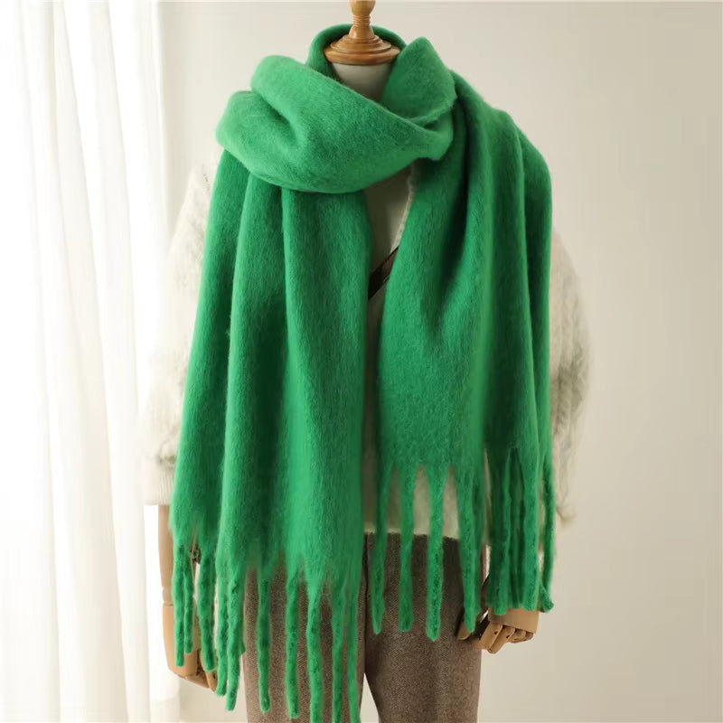 Thick Cashmere Scarf for Women with Tassels - Versatile Wrap Shawl 14