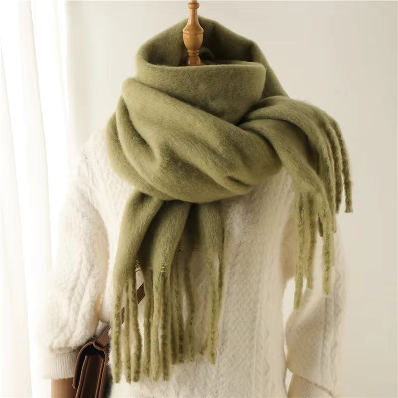 Thick Cashmere Scarf for Women with Tassels - Versatile Wrap Shawl 15