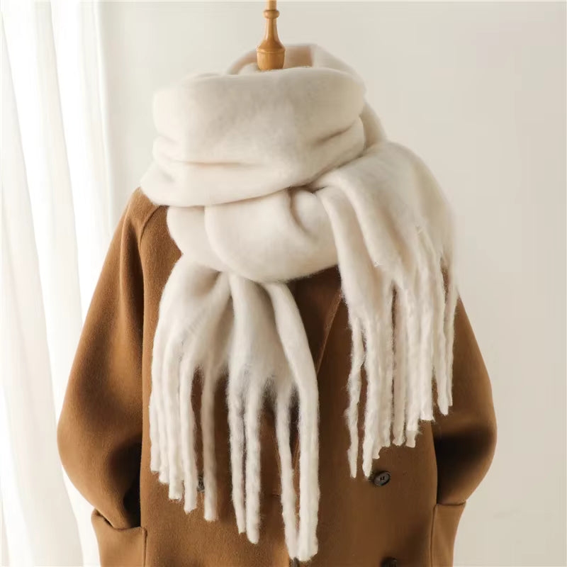 Thick Cashmere Scarf for Women with Tassels - Versatile Wrap Shawl 2