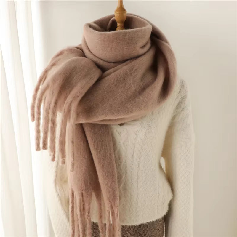 Thick Cashmere Scarf for Women with Tassels - Versatile Wrap Shawl 3