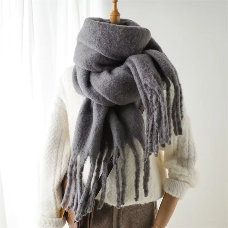 Thick Cashmere Scarf for Women with Tassels - Versatile Wrap Shawl 4