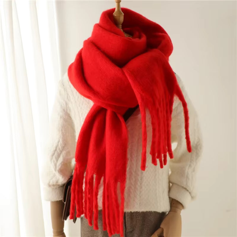 Thick Cashmere Scarf for Women with Tassels - Versatile Wrap Shawl 5