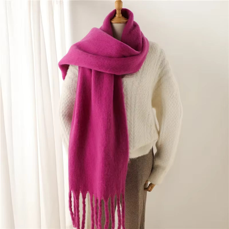 Thick Cashmere Scarf for Women with Tassels - Versatile Wrap Shawl 8