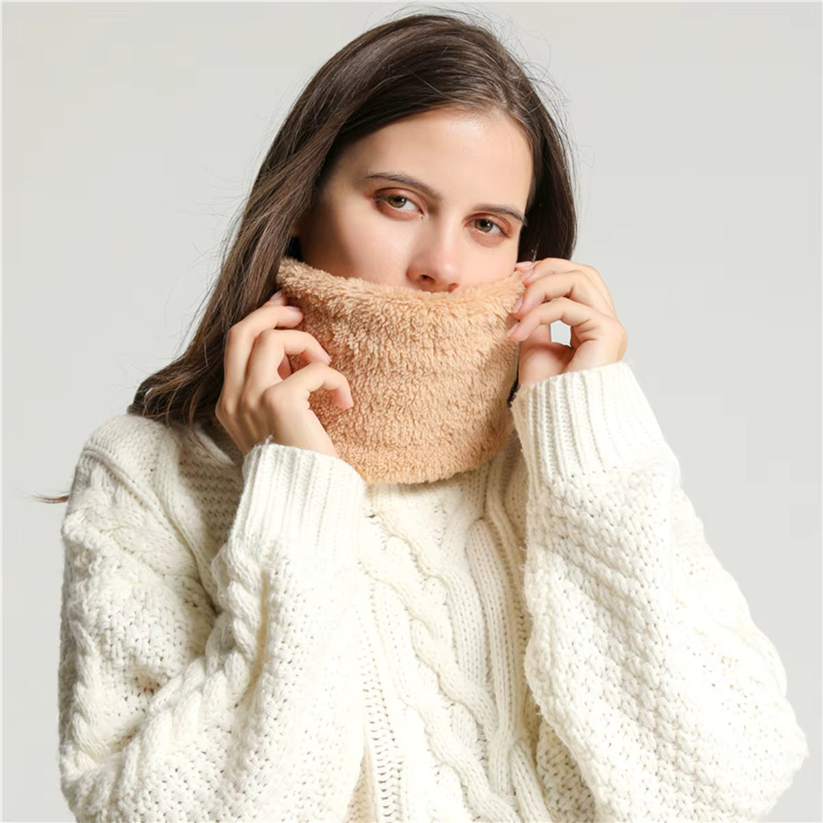 Thick Plush Winter Scarf with Full Face Coverage for Men and Women 0