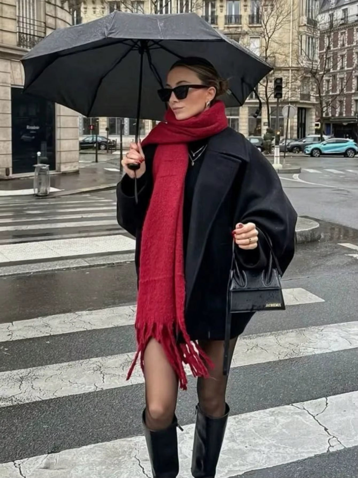 Thick Warm Winter Scarf with Tassels for Women - Soft and Cozy Accessory 1