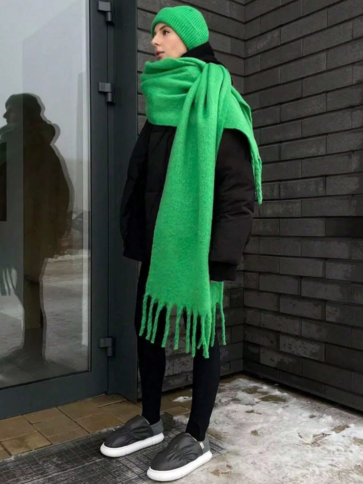 Thick Warm Winter Scarf with Tassels for Women - Soft and Cozy Accessory 14