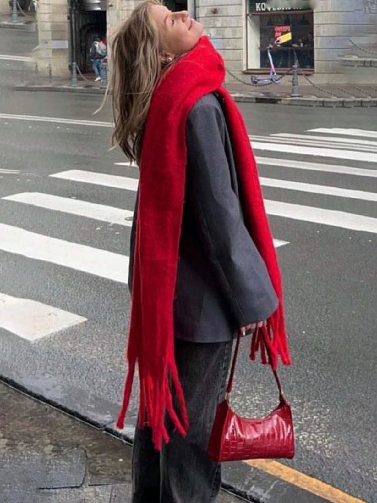 Thick Warm Winter Scarf with Tassels for Women - Soft and Cozy Accessory 15