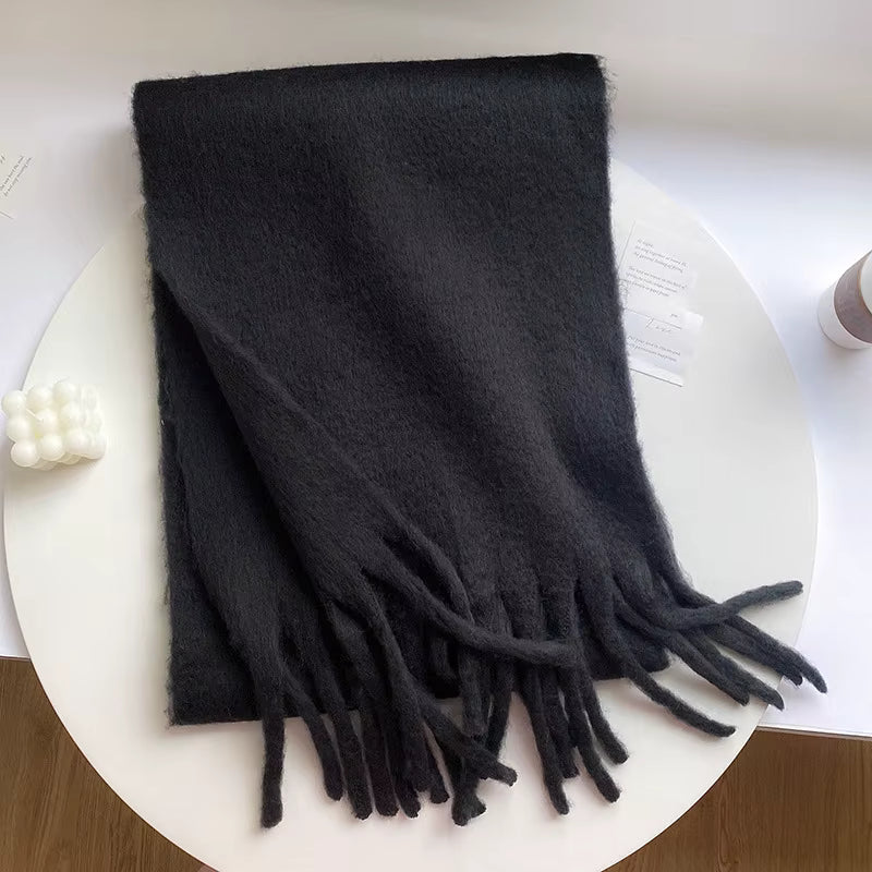 Thick Warm Winter Scarf with Tassels for Women - Soft and Cozy Accessory 18