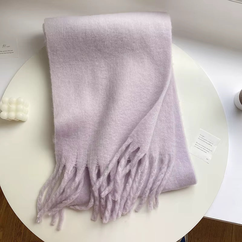 Thick Warm Winter Scarf with Tassels for Women - Soft and Cozy Accessory 20
