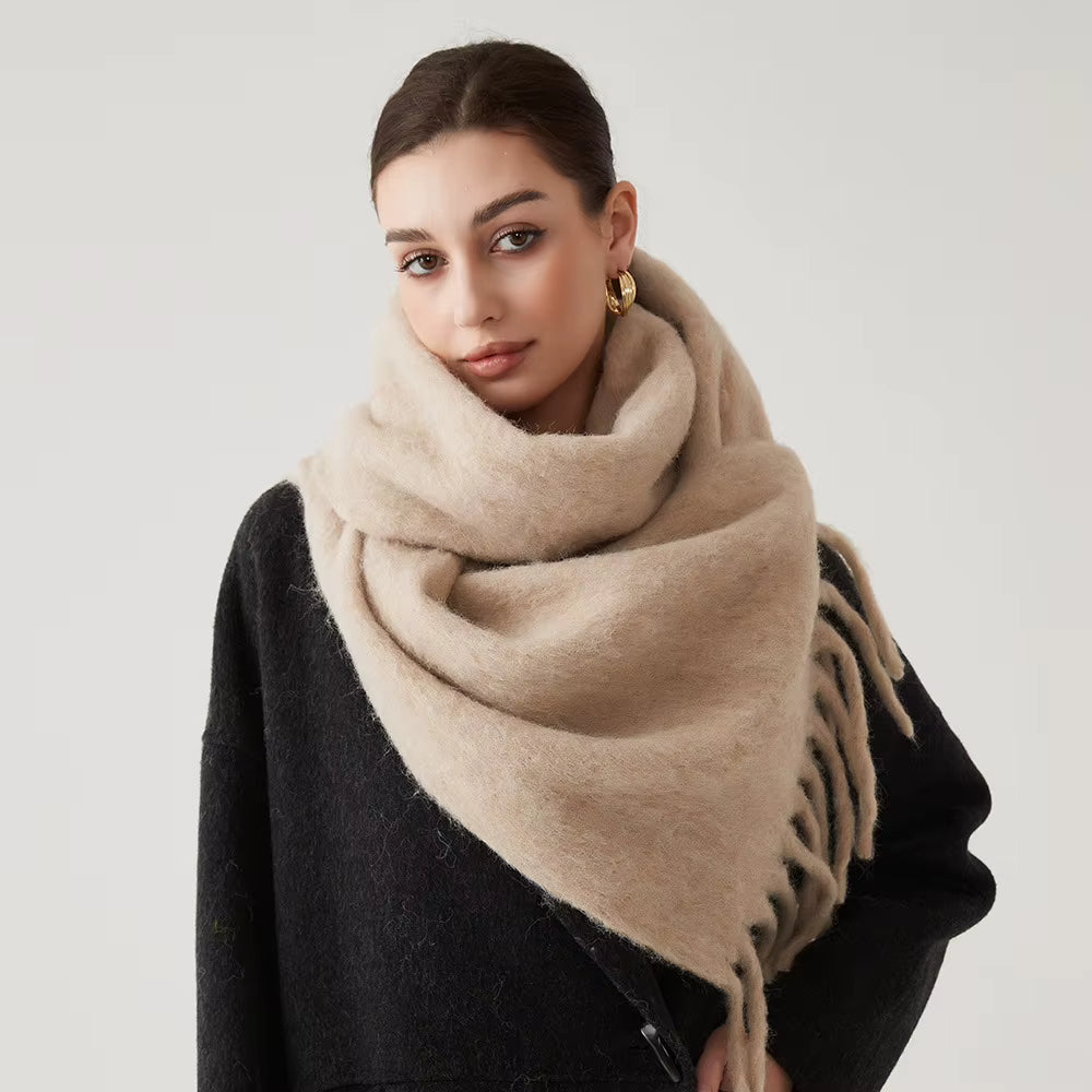 Women's Cashmere Blend Scarf Wrap - Soft Pink Winter Accessory 0