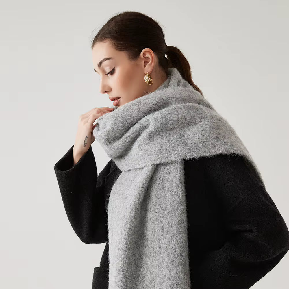 Women's Cashmere Blend Scarf Wrap - Soft Pink Winter Accessory 1