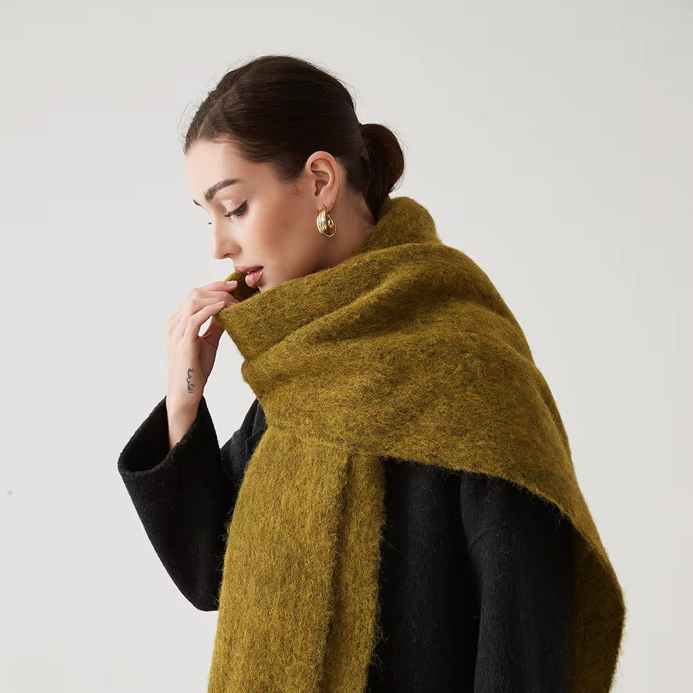 Women's Cashmere Blend Scarf Wrap - Soft Pink Winter Accessory 10