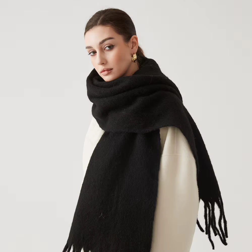 Women's Cashmere Blend Scarf Wrap - Soft Pink Winter Accessory 11