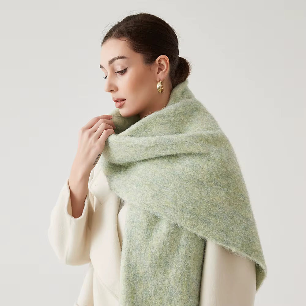 Women's Cashmere Blend Scarf Wrap - Soft Pink Winter Accessory 12