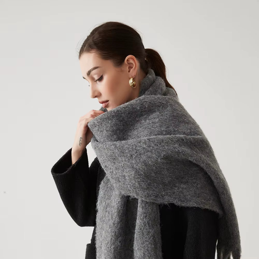 Women's Cashmere Blend Scarf Wrap - Soft Pink Winter Accessory 13