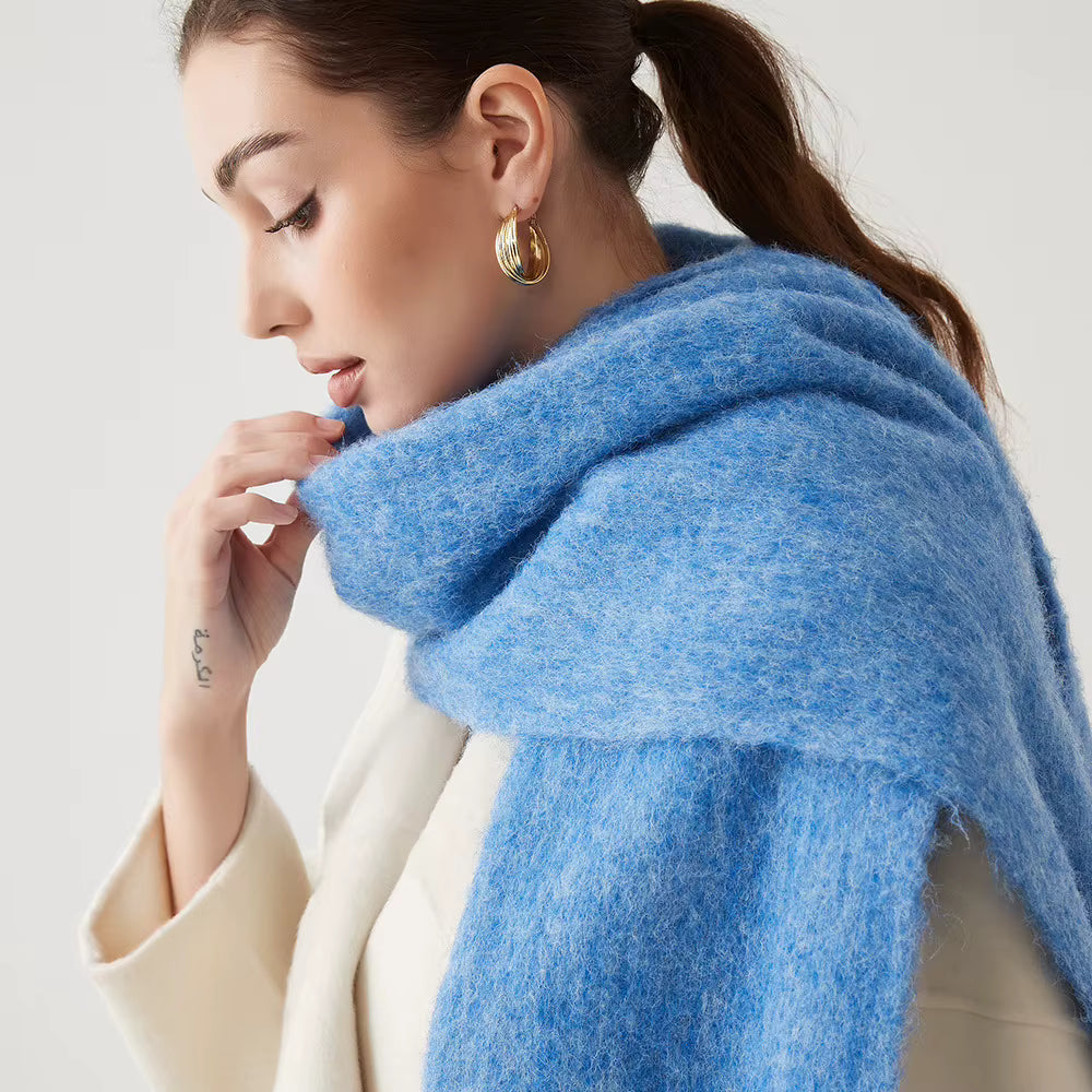 Women's Cashmere Blend Scarf Wrap - Soft Pink Winter Accessory 17