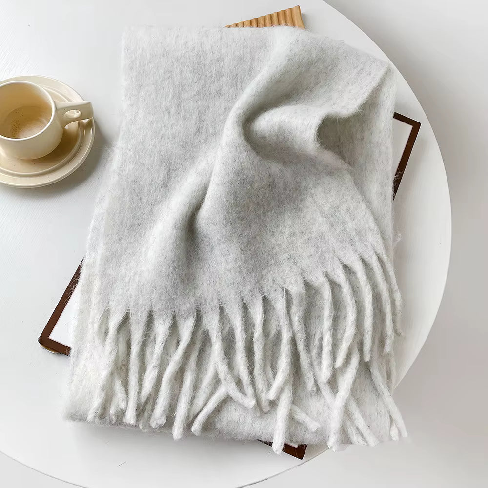 Women's Cashmere Blend Scarf Wrap - Soft Pink Winter Accessory 19