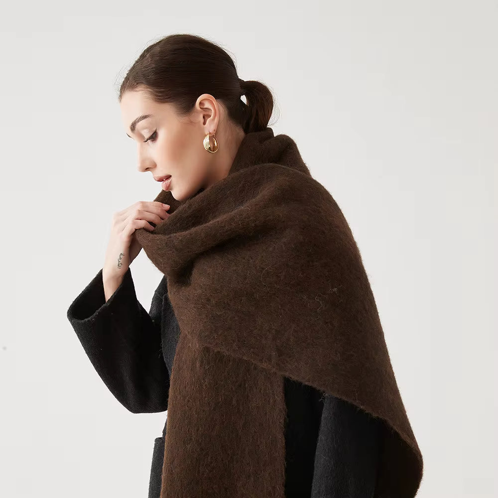 Women's Cashmere Blend Scarf Wrap - Soft Pink Winter Accessory 8