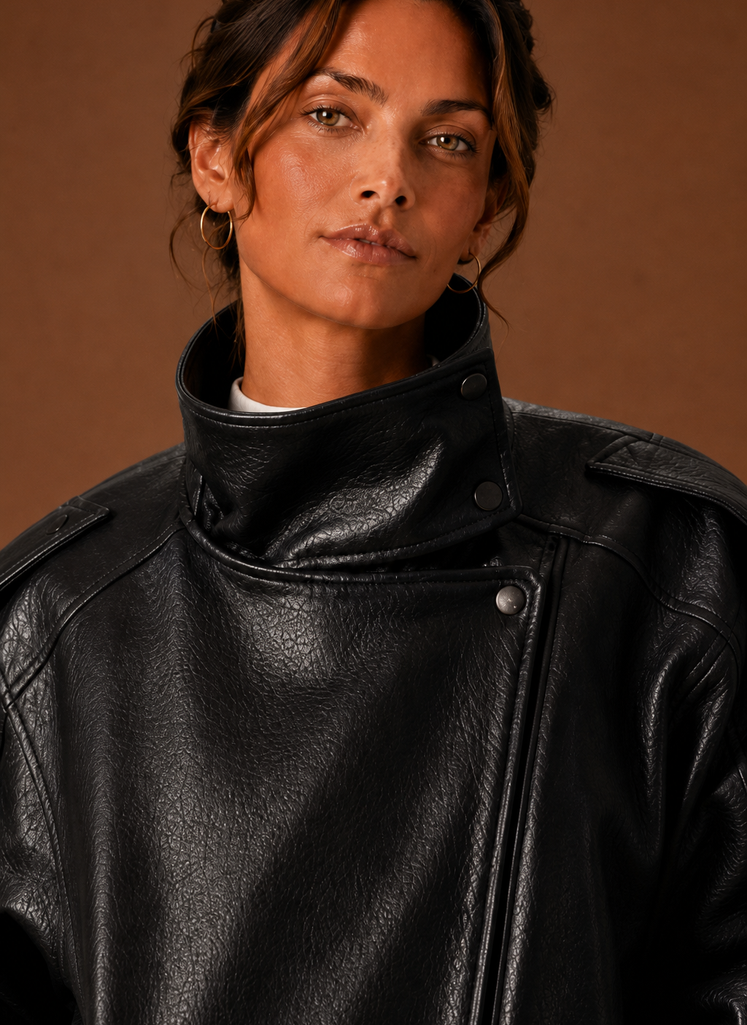 Women's Casual Funnel Neck Jacket in soft fabric, perfect for everyday wear, featuring a stylish design and comfortable fit. 5