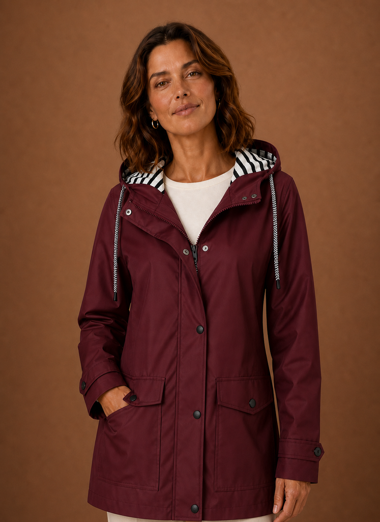 Women's hooded trench coat featuring a tailored fit, designed for warmth and style during autumn and winter seasons. 9
